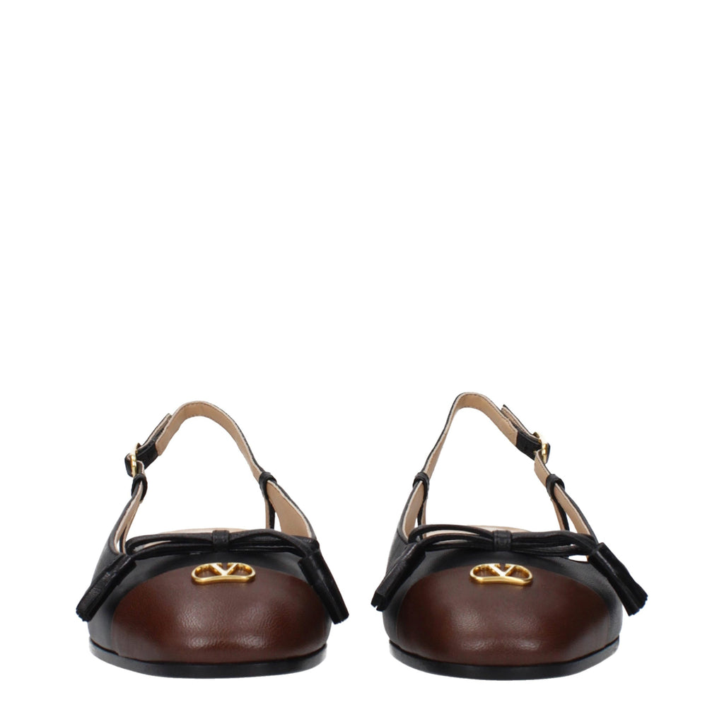 Black Leather Ballet Flats