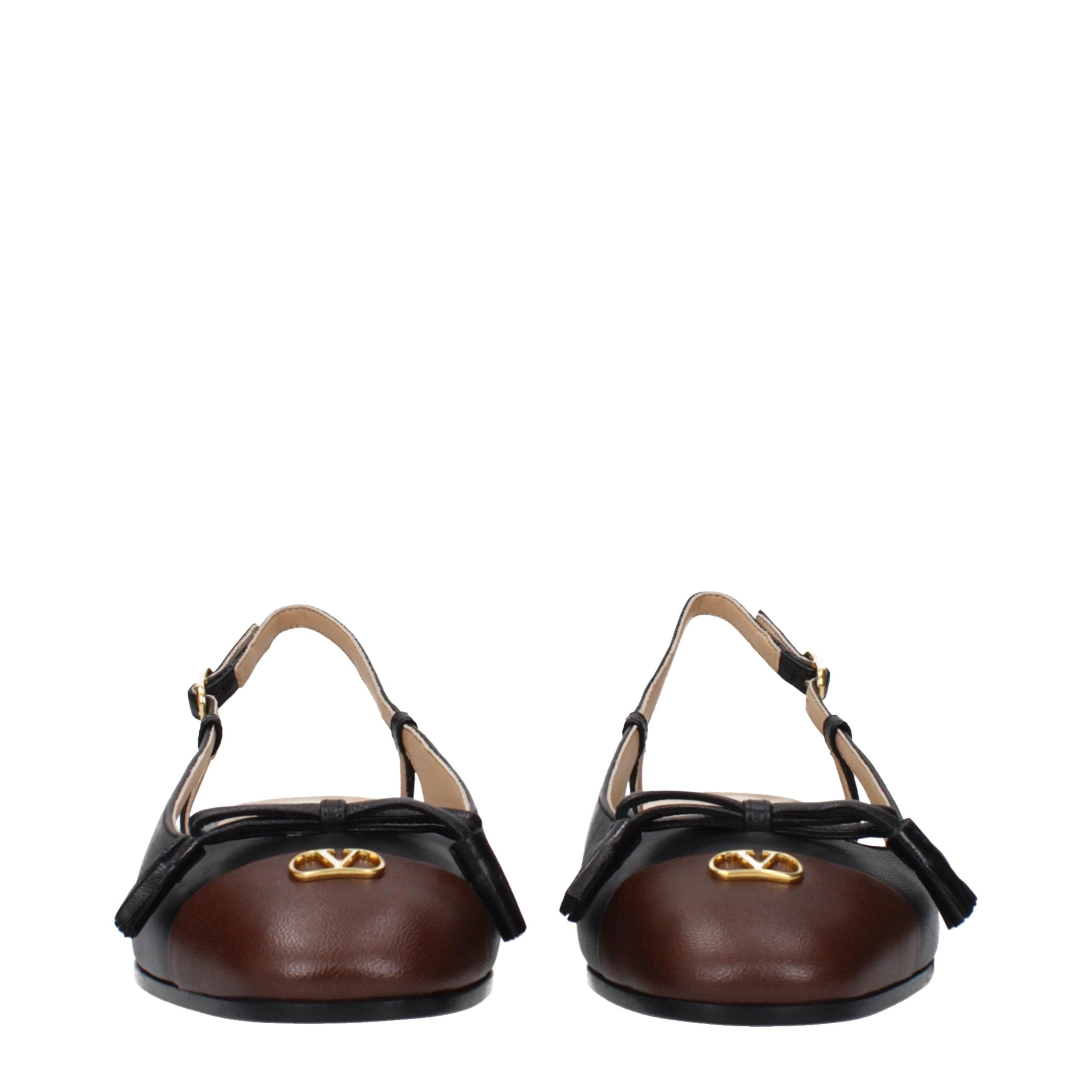 Black Leather Ballet Flats