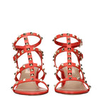 Orange Leather Platform Sandals