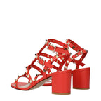 Orange Leather Platform Sandals