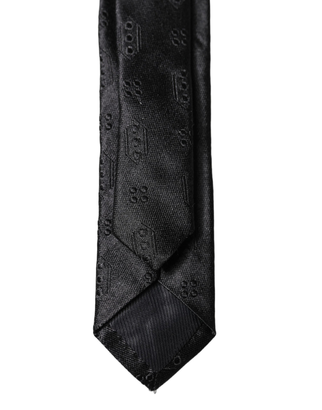 Black Patterned 100% Silk Adjustable Men Necktie Tie