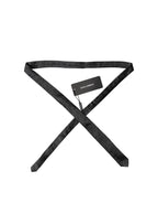 Black Patterned 100% Silk Adjustable Men Necktie Tie