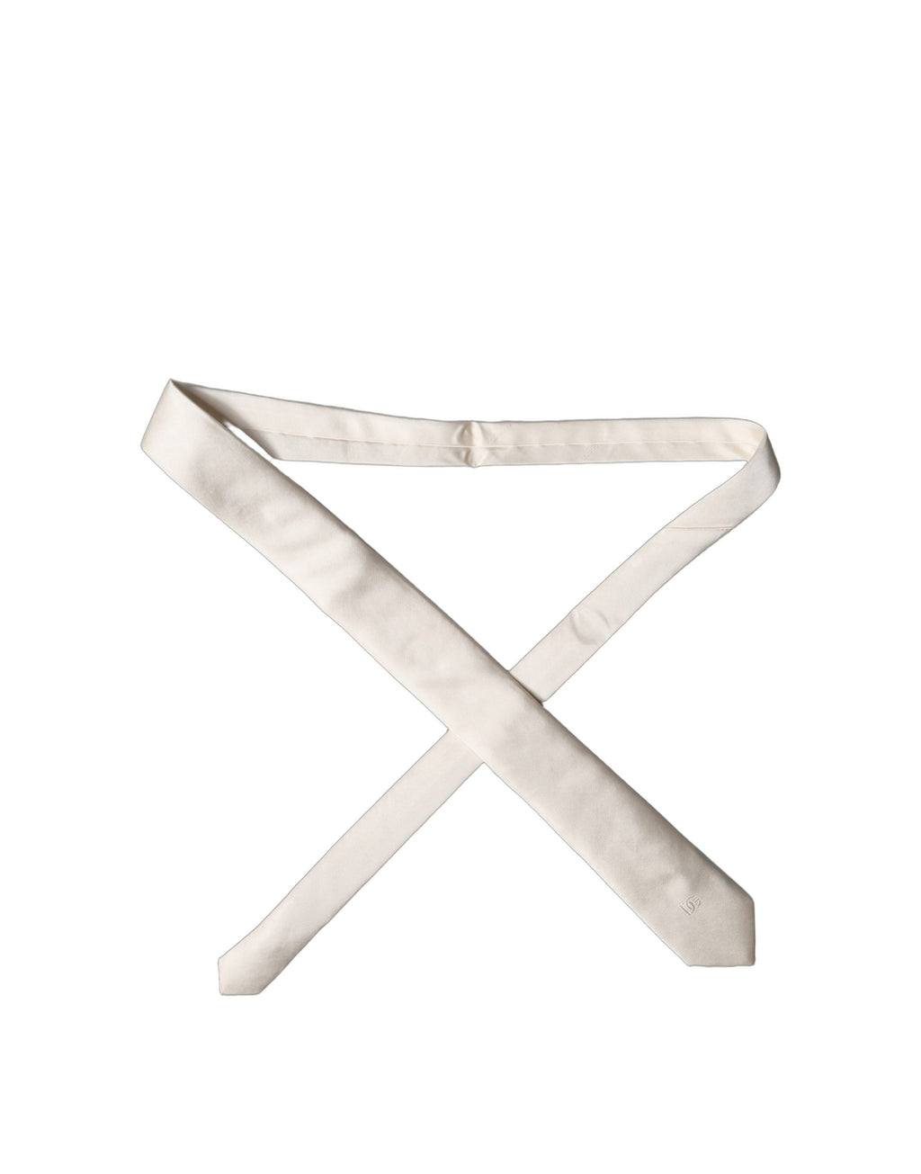 Off White DG Embroidery Silk Adjustable Men Necktie Tie