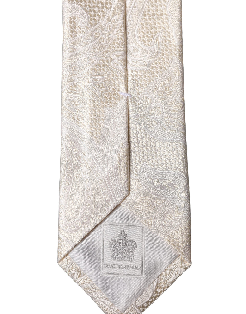 Off White Floral Silk Adjustable Men Tied Necktie Tie