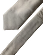 White Tattoo Floral Silk Adjustable Men Tied Necktie Tie