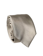 White Tattoo Floral Silk Adjustable Men Tied Necktie Tie