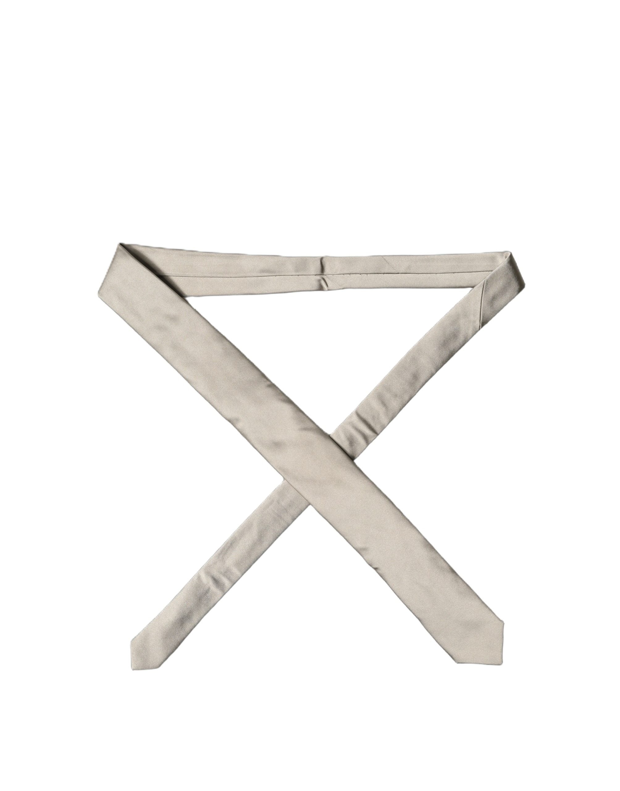 White Tattoo Floral Silk Adjustable Men Tied Necktie Tie