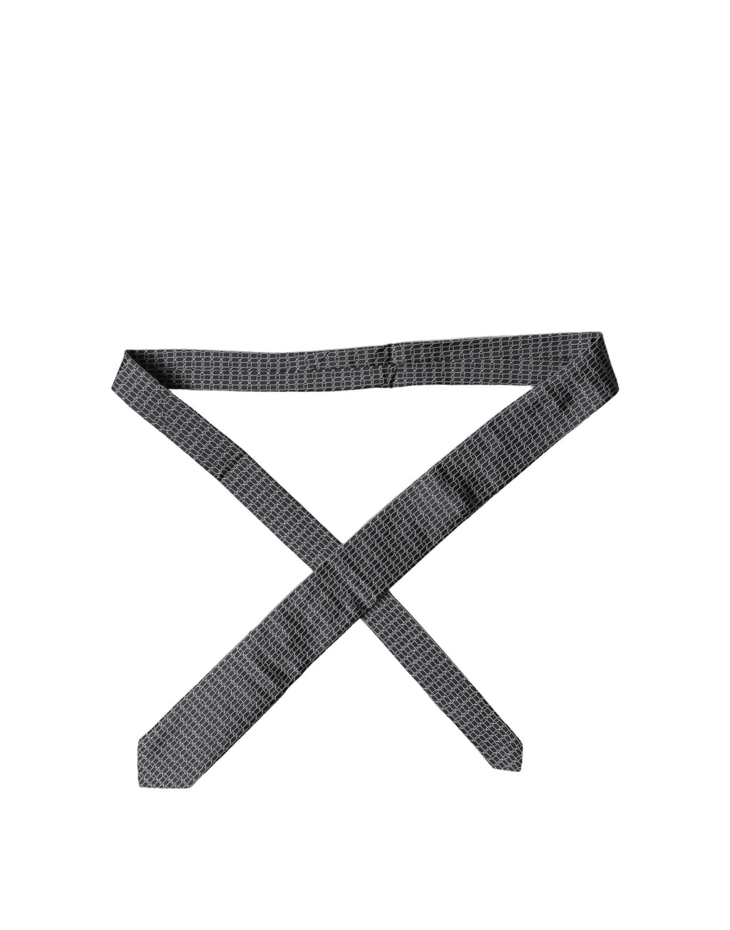 Black Geometric DG Silk Adjustable Men Tied Necktie Tie