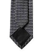 Black Geometric DG Silk Adjustable Men Tied Necktie Tie