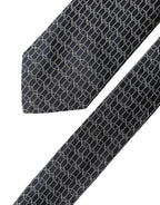 Black Geometric DG Silk Adjustable Men Tied Necktie Tie