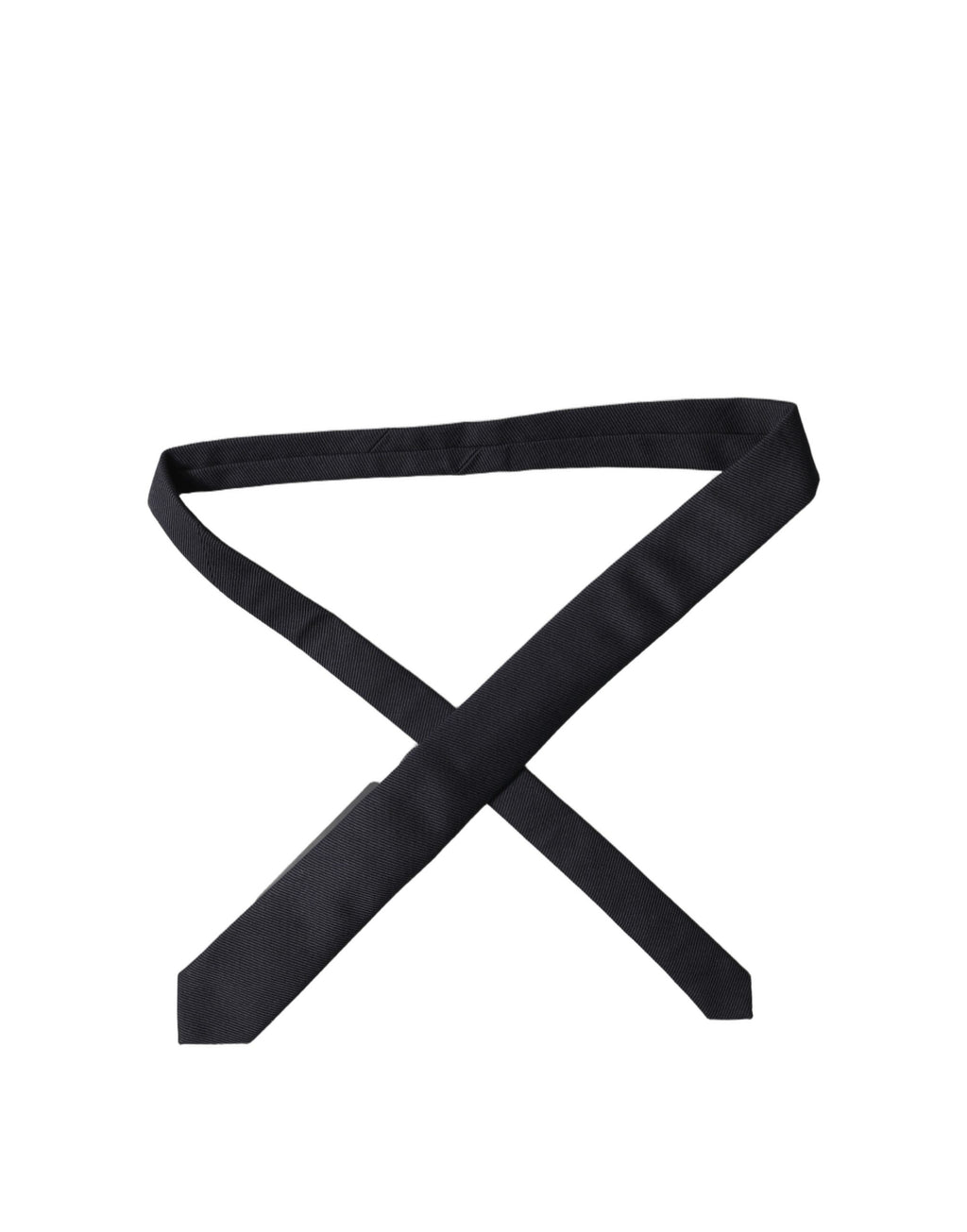 Black Solid 100% Silk Adjustable Men Tied Necktie Tie