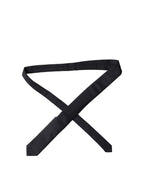 Black Solid 100% Silk Adjustable Men Tied Necktie Tie
