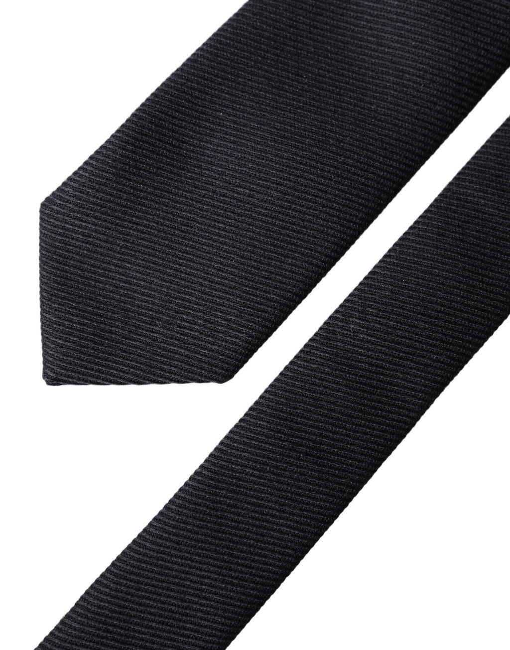 Black Solid 100% Silk Adjustable Men Tied Necktie Tie