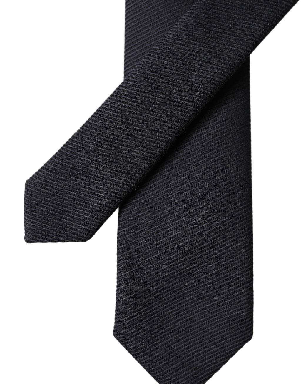 Black Solid 100% Silk Adjustable Men Tied Necktie Tie