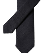 Black Solid 100% Silk Adjustable Men Tied Necktie Tie