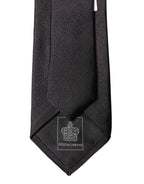 Black Solid 100% Silk Adjustable Men Tied Necktie Tie