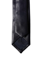 Black Solid Lamb Leather Adjustable Men Tied Necktie Tie