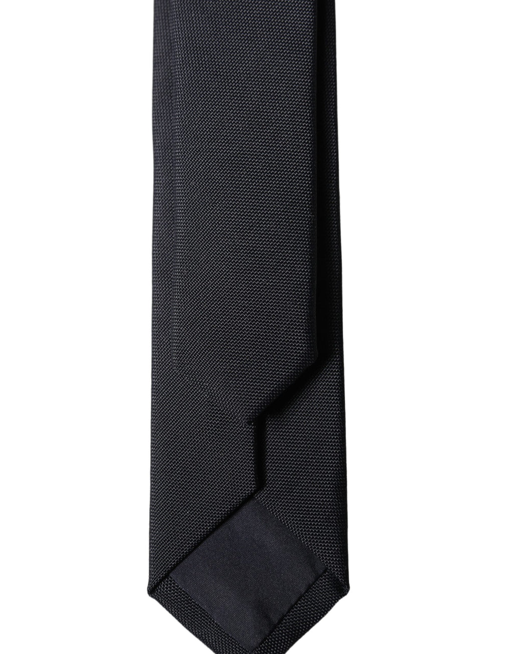 Black Solid 100% Silk Adjustable Men Tied Necktie Tie