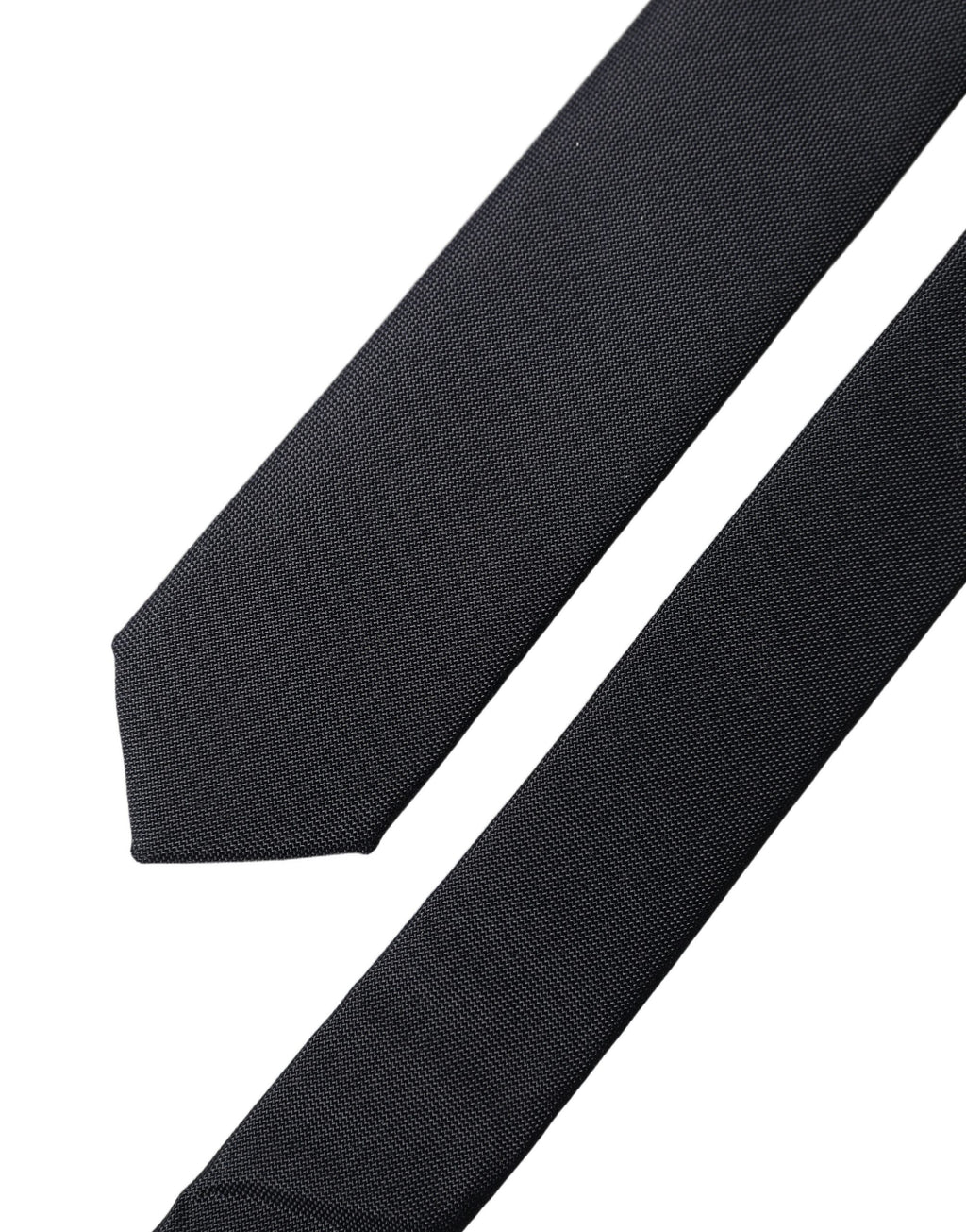Black Solid 100% Silk Adjustable Men Tied Necktie Tie