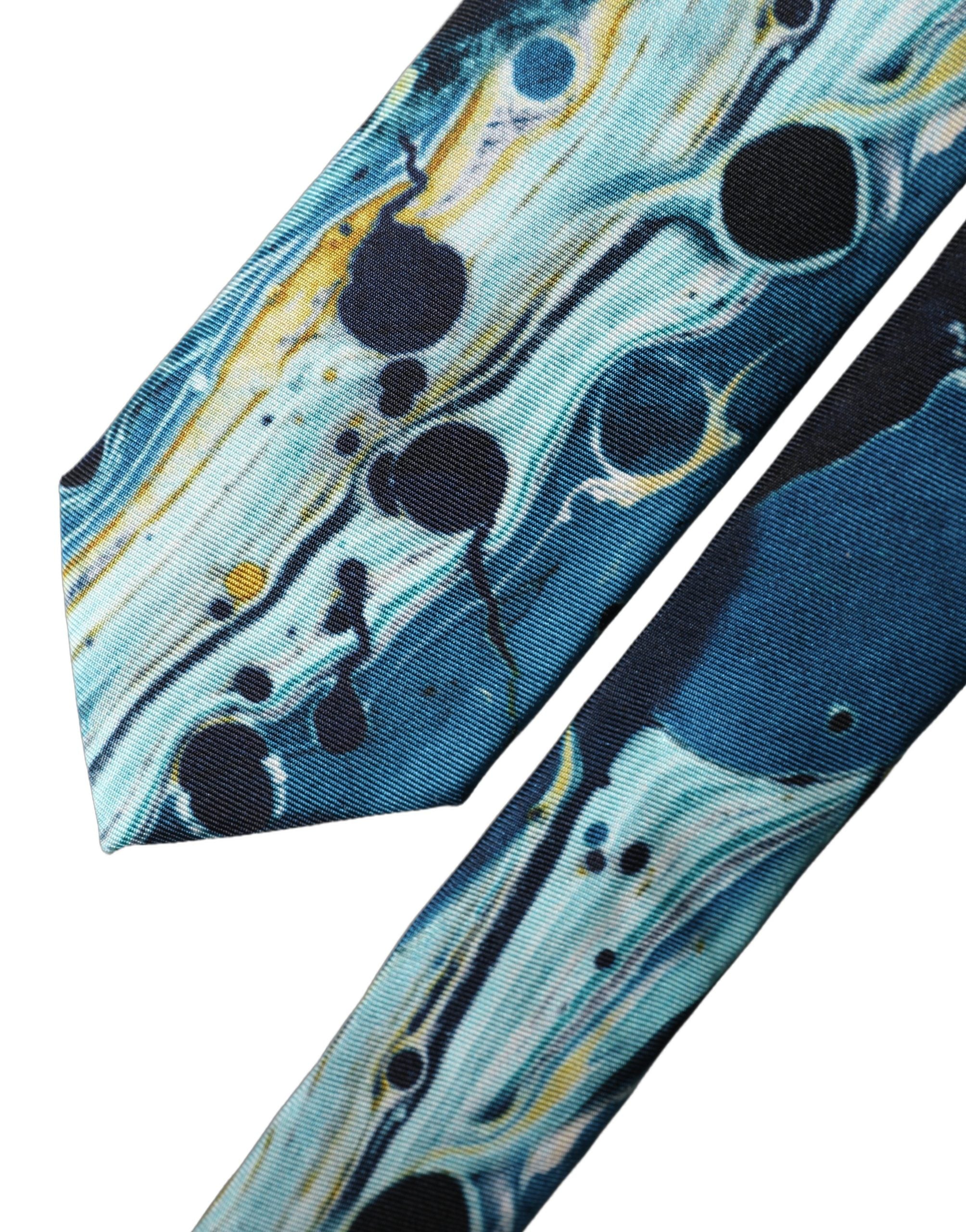 Multicolor Abstract Silk Adjustable Men Tied Necktie Tie