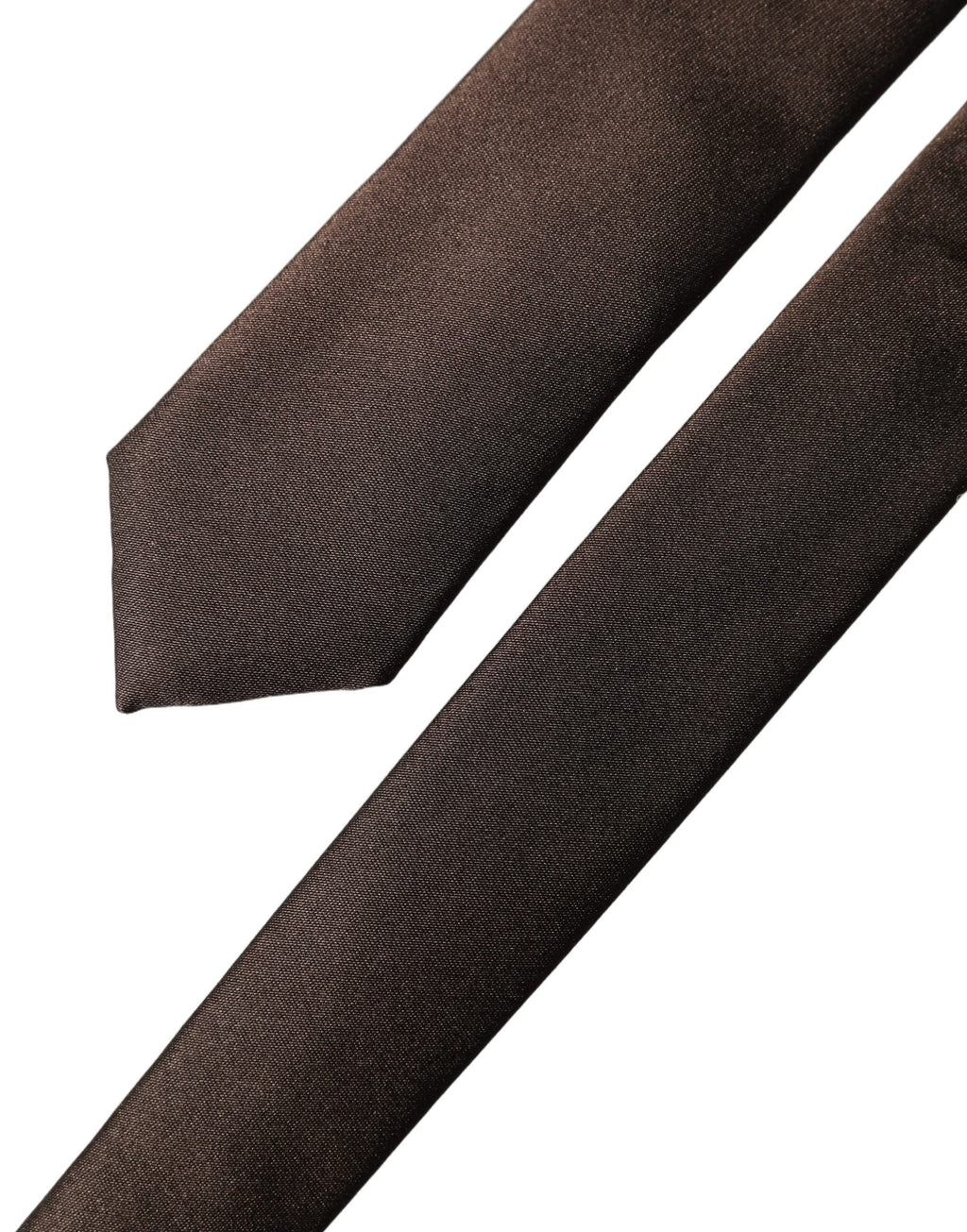 Brown Solid 100% Silk Adjustable Men Tied Necktie Tie