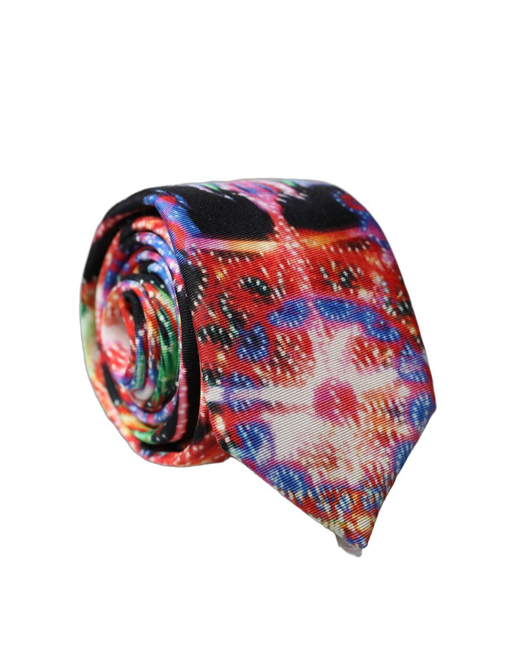 Multicolor Abstract Silk Adjustable Men Tied Necktie Tie