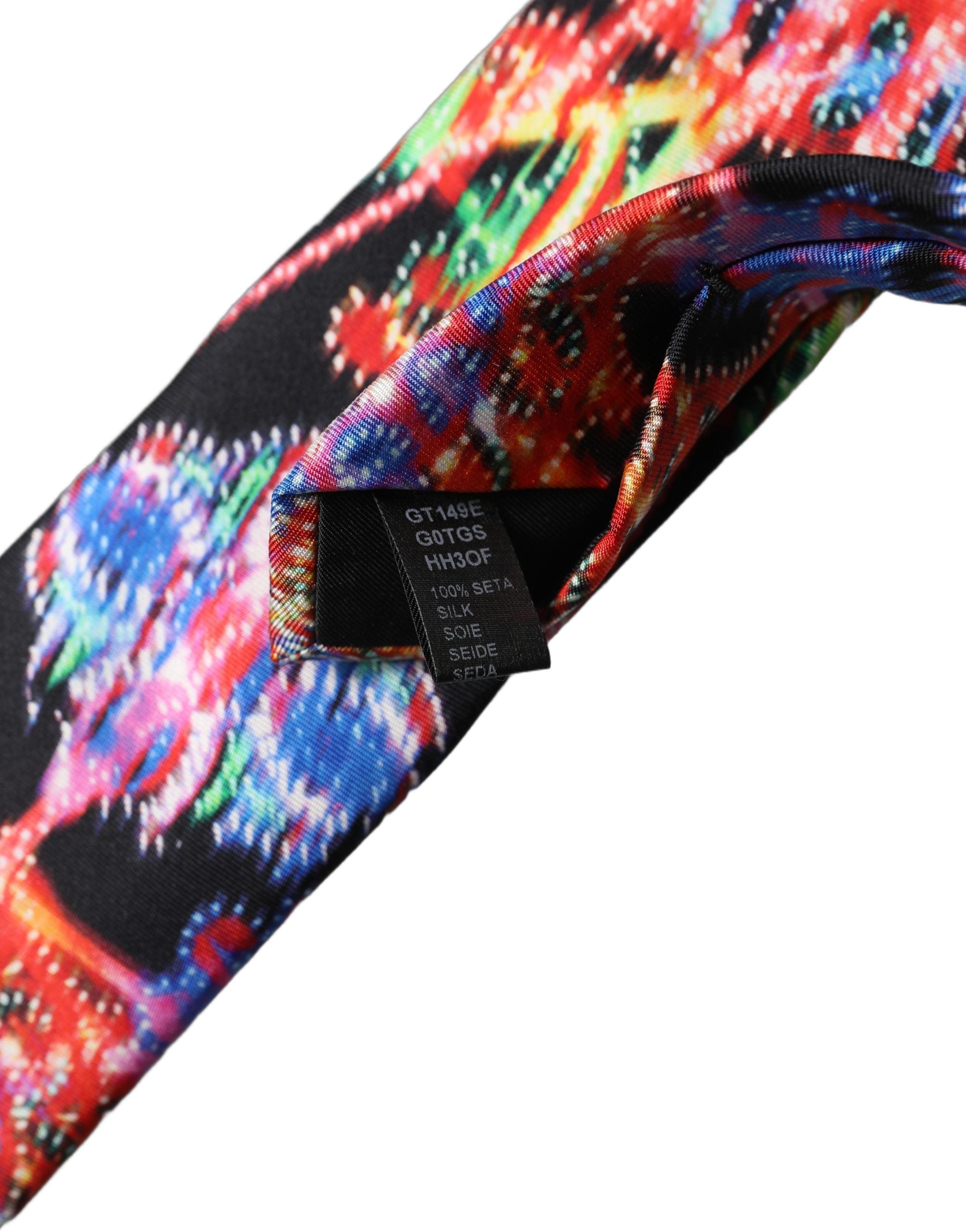 Multicolor Abstract Silk Adjustable Men Tied Necktie Tie