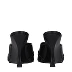 Black Leather Wedge Sandals