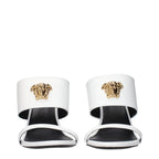 Blue Leather Stiletto Heel Sandals