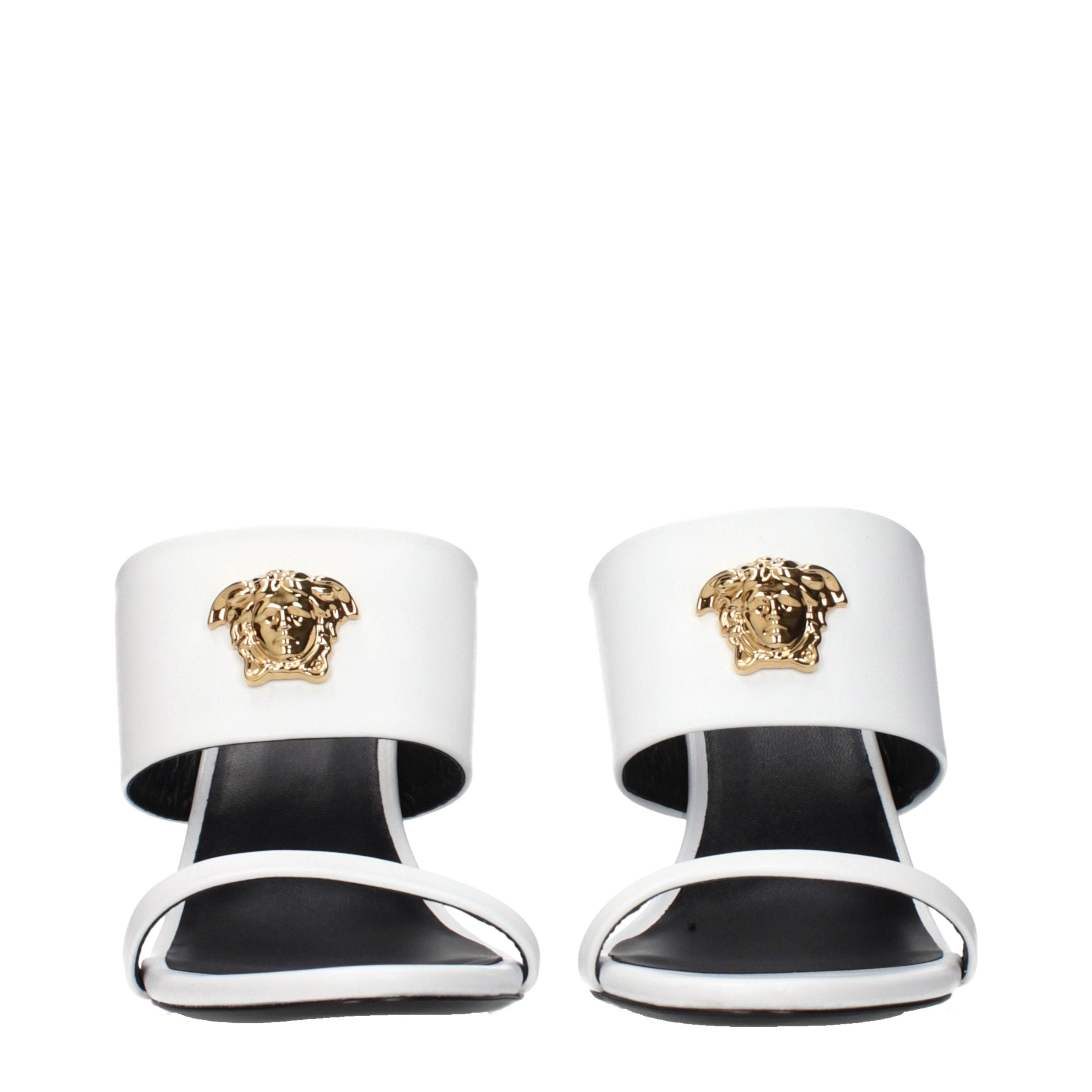 Blue Leather Stiletto Heel Sandals