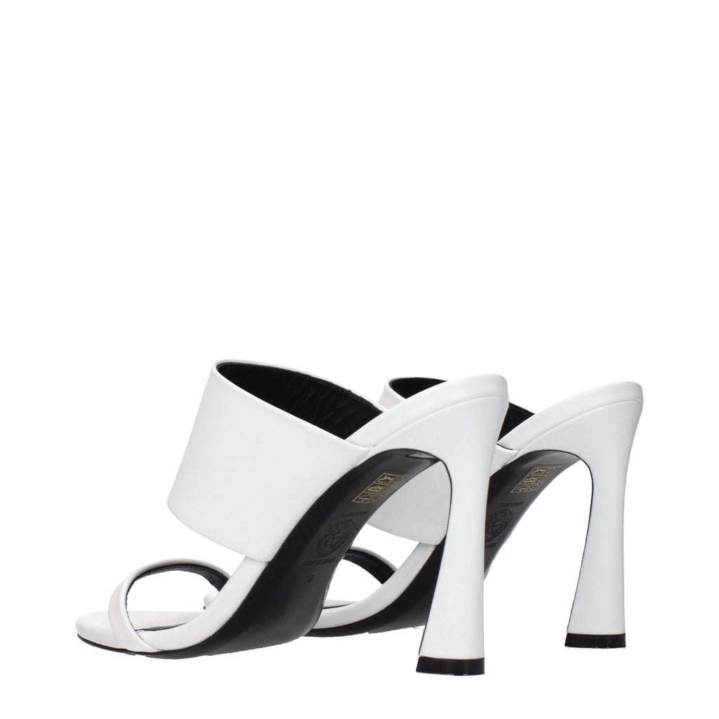 Blue Leather Stiletto Heel Sandals