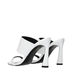 Blue Leather Stiletto Heel Sandals