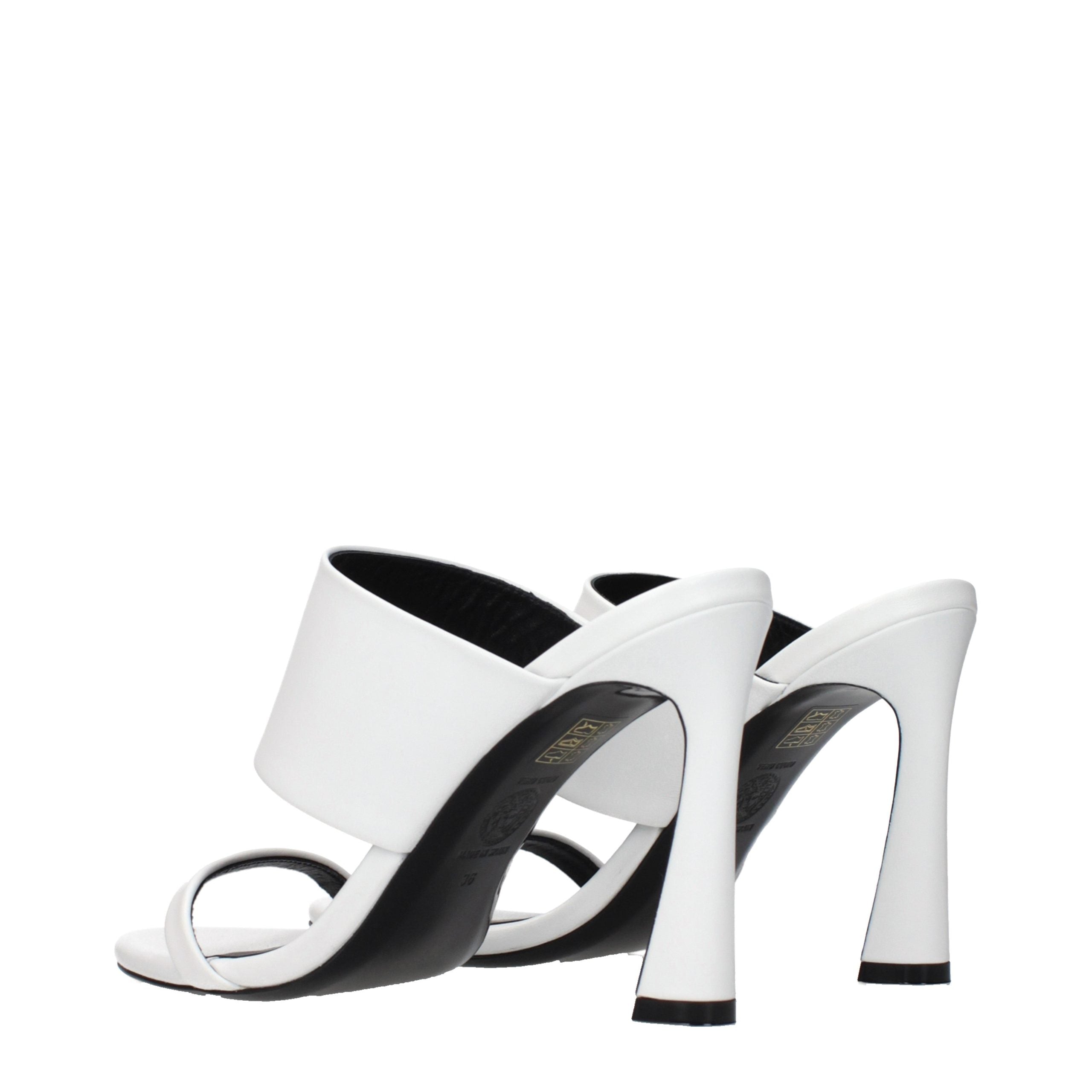 Blue Leather Stiletto Heel Sandals