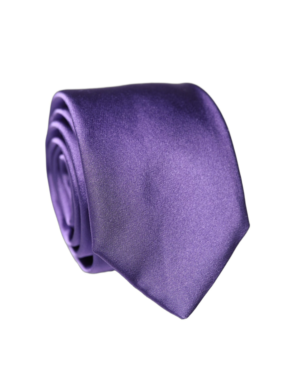 Purple Satin 100% Silk Adjustable Men Tied Necktie Tie