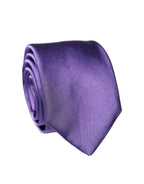 Purple Satin 100% Silk Adjustable Men Tied Necktie Tie