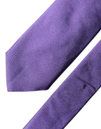 Purple Satin 100% Silk Adjustable Men Tied Necktie Tie