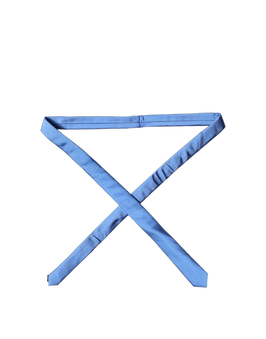 Blue Satin 100% Silk Adjustable Men Tied Necktie Tie