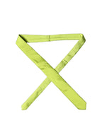 Neon Green Silk Satin Wide Adjustable Men Necktie Tie