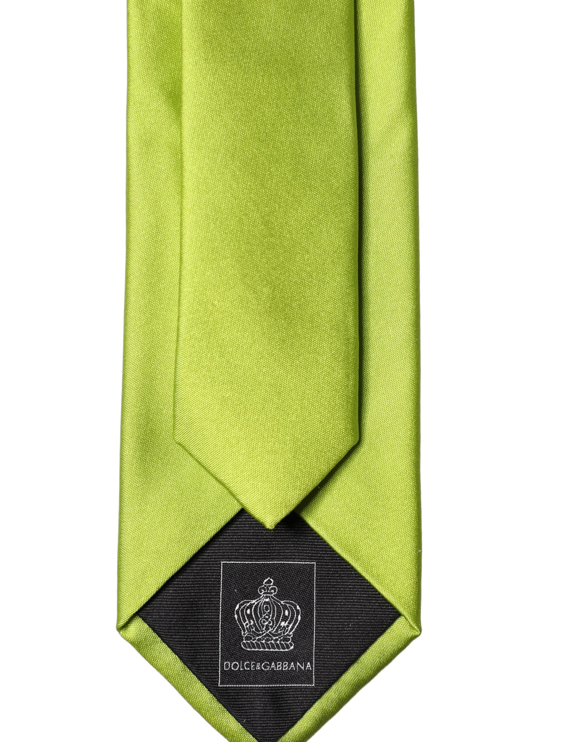 Neon Green Silk Satin Wide Adjustable Men Necktie Tie