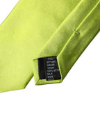 Neon Green Silk Satin Wide Adjustable Men Necktie Tie