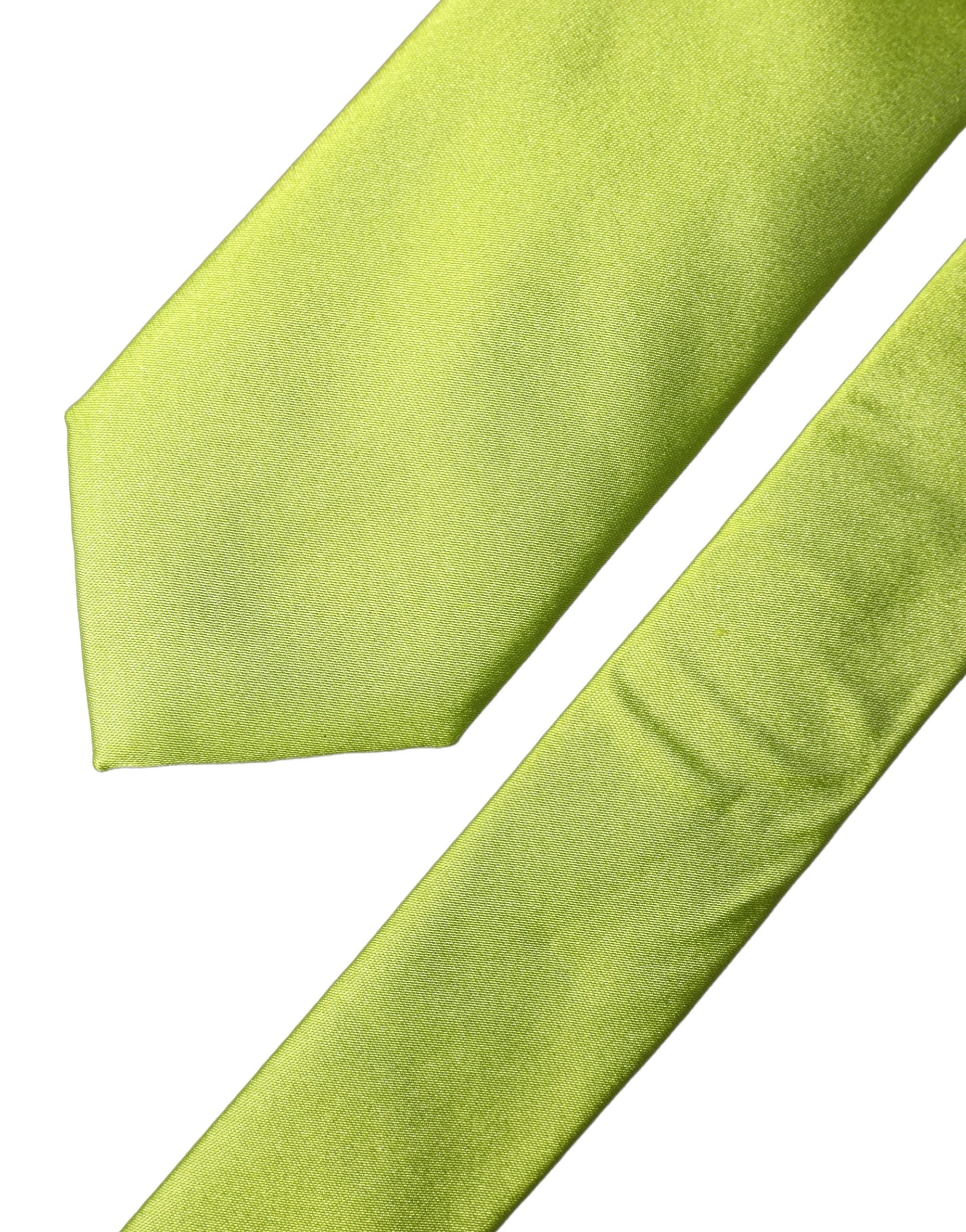 Neon Green Silk Satin Wide Adjustable Men Necktie Tie