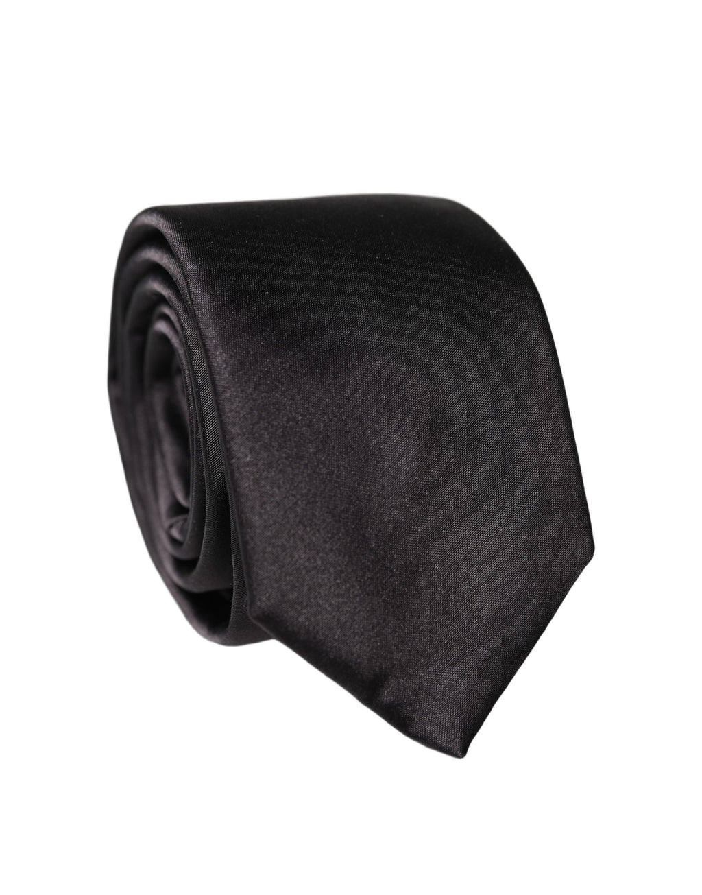 Black Solid Silk Satin Wide Adjustable Men Necktie Tie