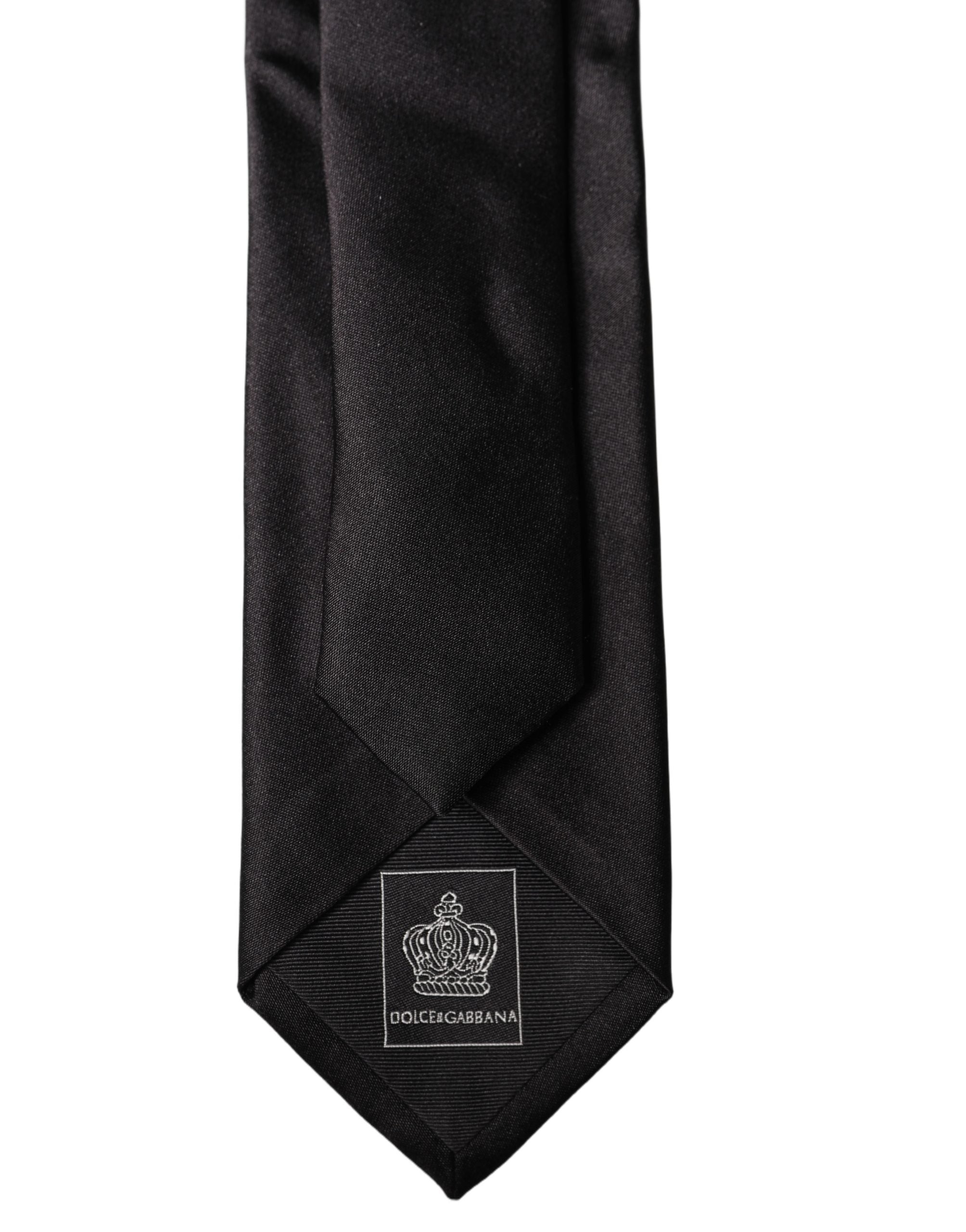Black Solid Silk Satin Wide Adjustable Men Necktie Tie