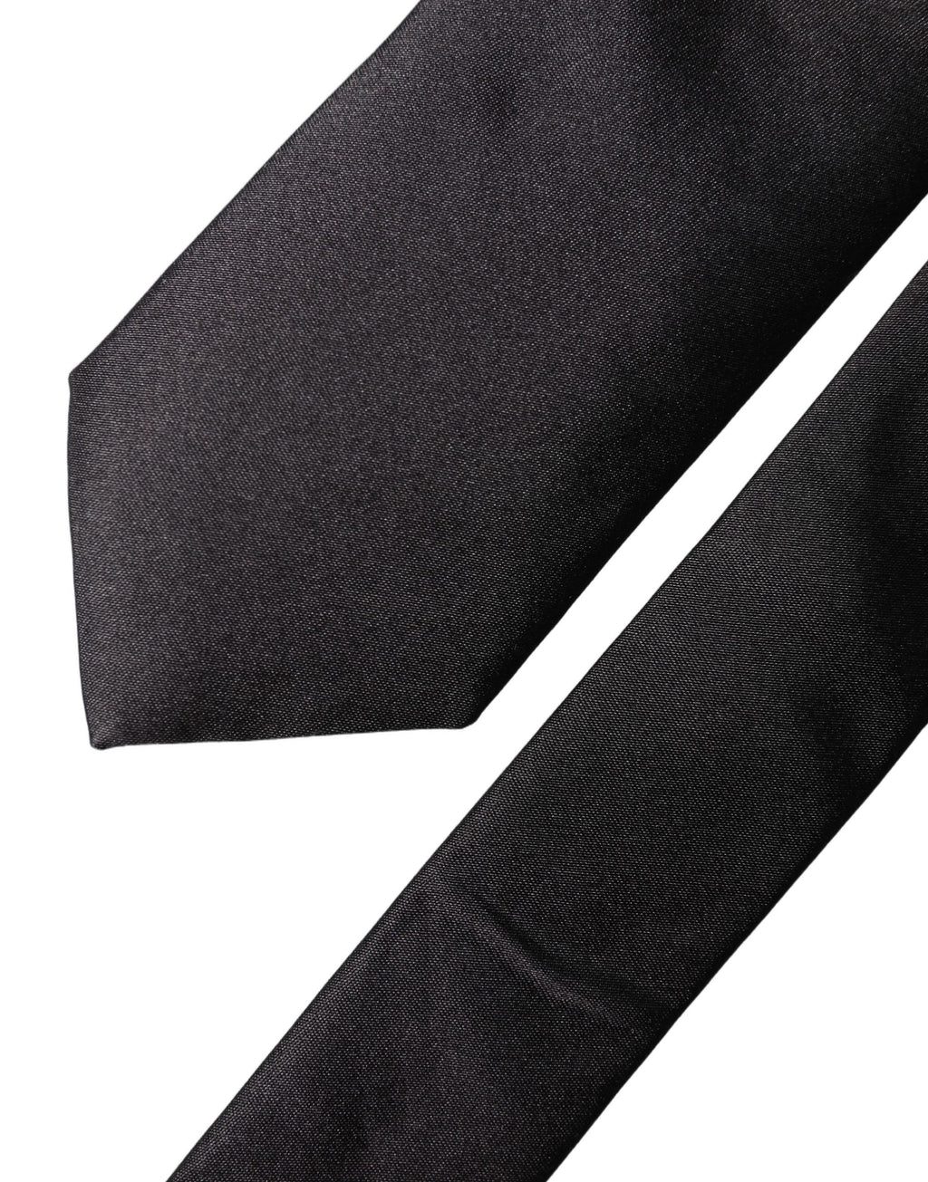 Black Solid Silk Satin Wide Adjustable Men Necktie Tie