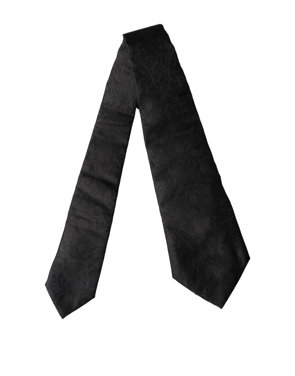 Black Paisley Woven Silk Adjustable Women Necktie Tie