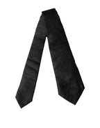 Black Paisley Woven Silk Adjustable Women Necktie Tie