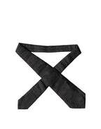 Black Paisley Woven Silk Adjustable Women Necktie Tie