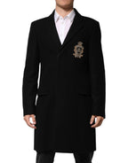 Black Heraldic Patch Single Breasted Jacket