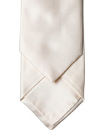 Off White Satin Silk Adjustable Women Tied Necktie Tie