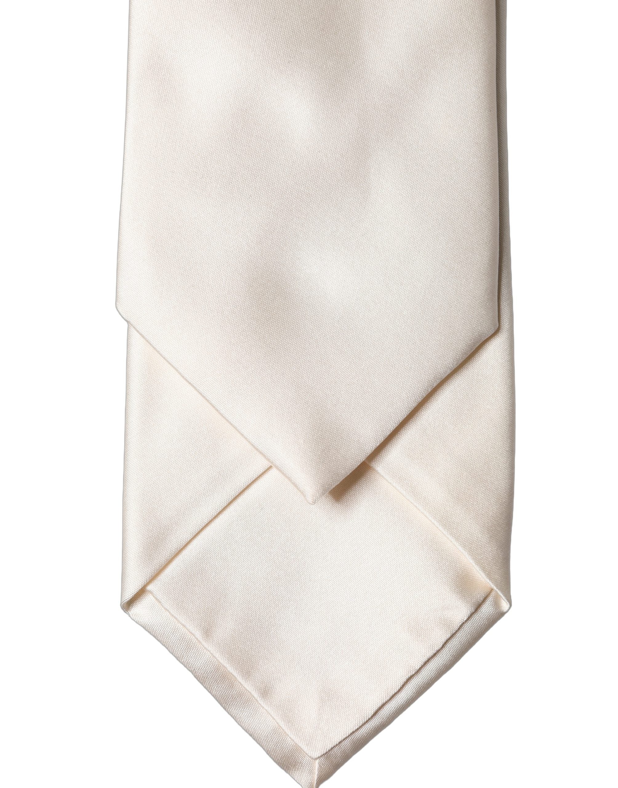 Off White Satin Silk Adjustable Women Tied Necktie Tie